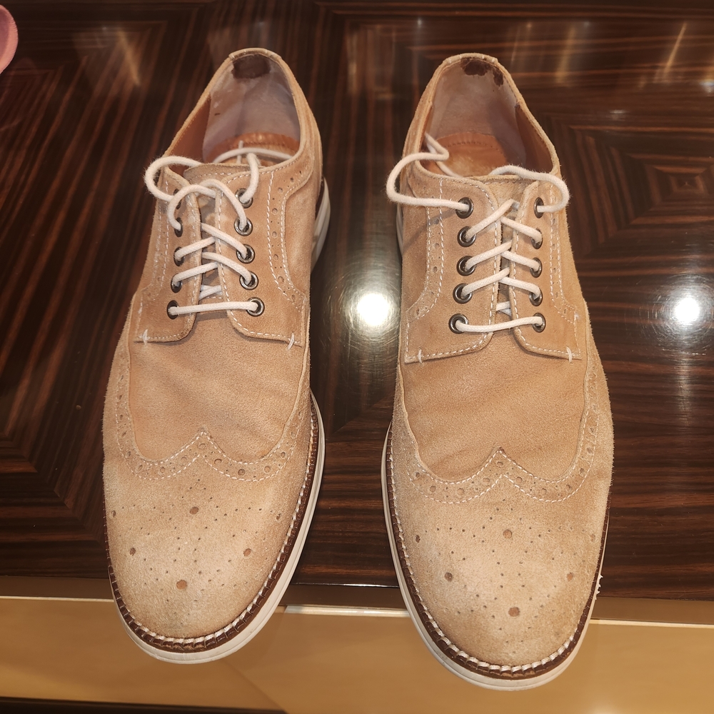 Men's Tan Suede Oxford Shoes
